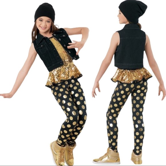 WEISSMAN Gold digger hip hop‎ jazz dance performance leotard costume size 10/12 - Picture 2 of 8